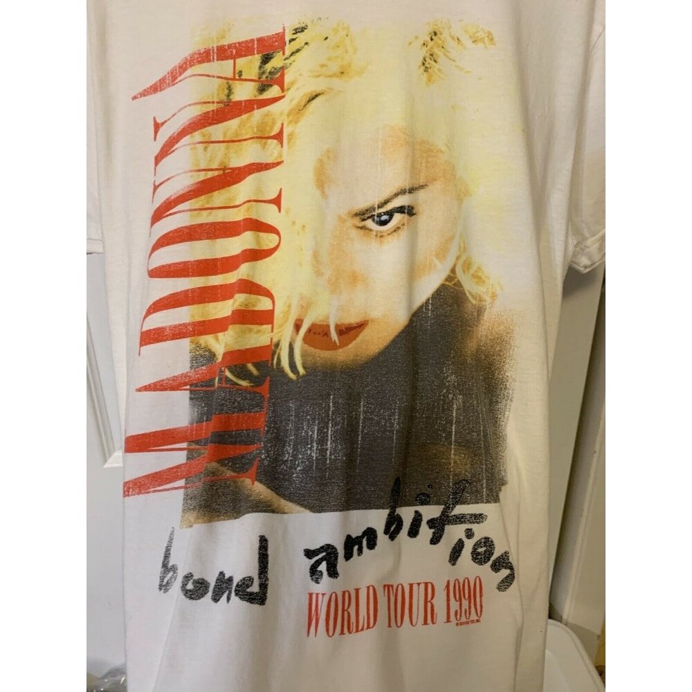 Madonna Vintage 1990 Blond Ambition‎ Tour White T-Shirt Sz L Live Nation